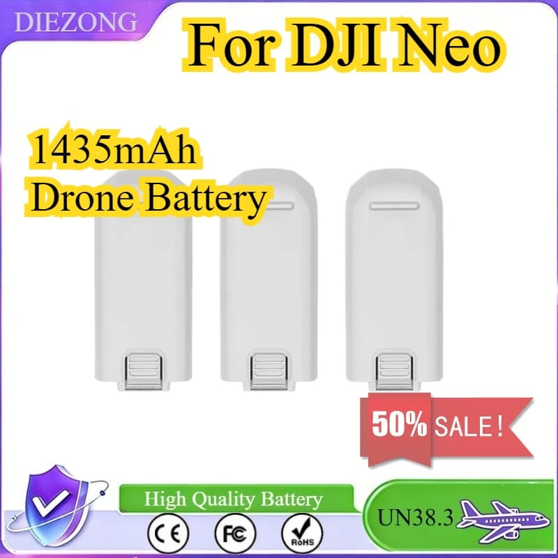 3 Batterie da 1435mAh per Drone DJI Neo, Accessori di Volo Intelligenti, Batteria Li-ion di Ricambio per Drone