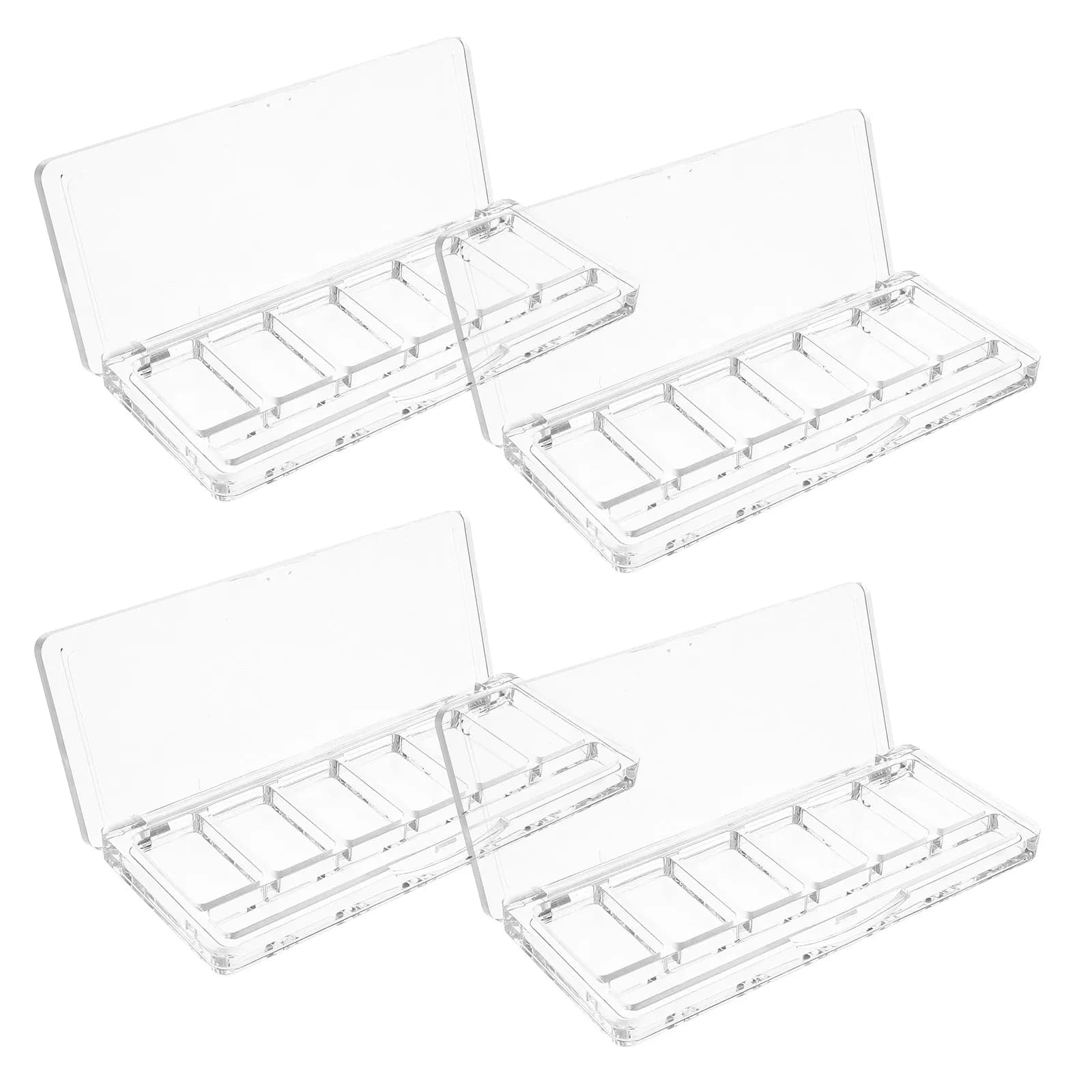 4 palette trasparenti vuote per trucco, organizer per ombretti a 6 scomparti, scatola da viaggio portatile multifunzione ricaricabile