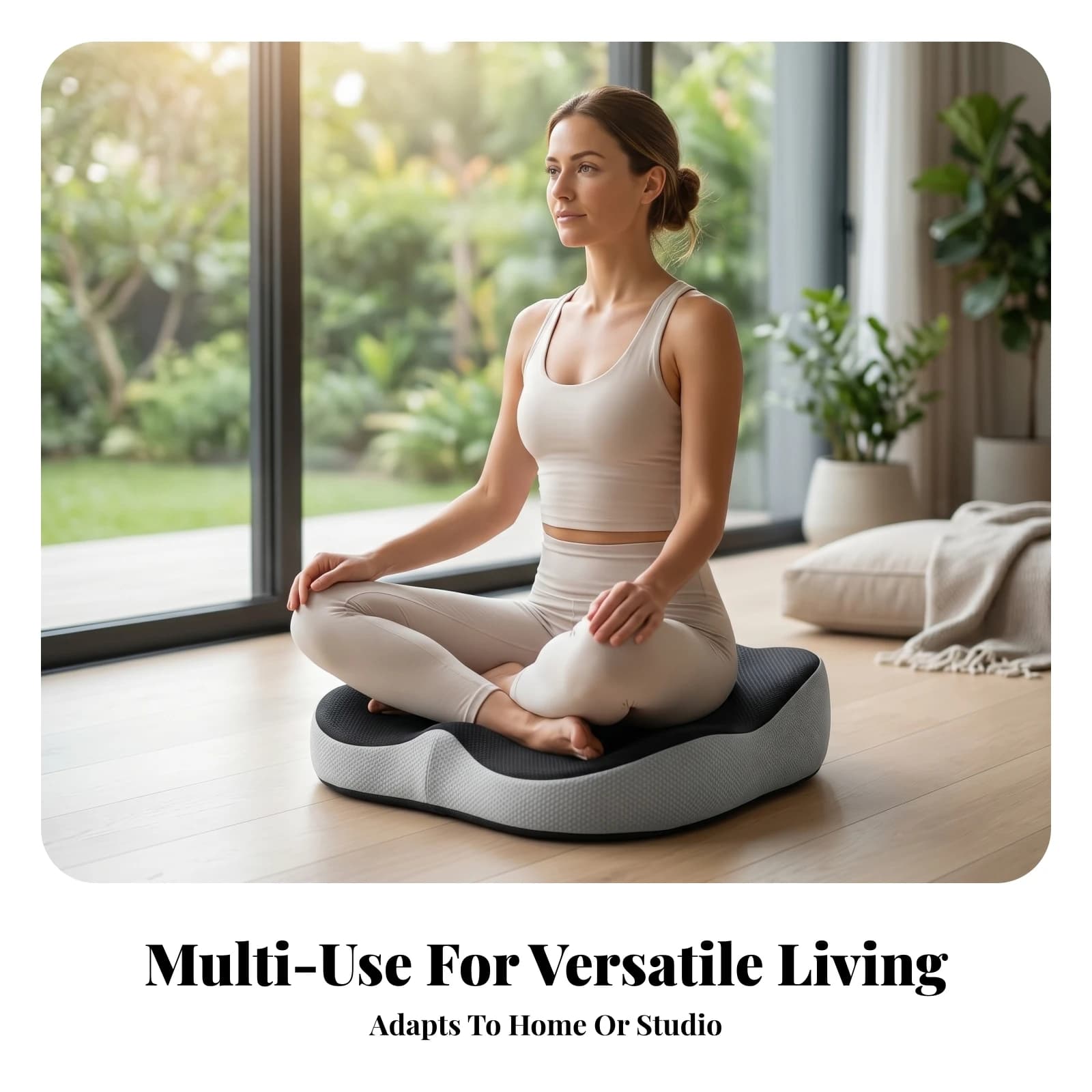 Ergonomic Meditation Cushion Split-Center Meditation Cushion Pressure Relief Hip Support Memory Foam Zafu