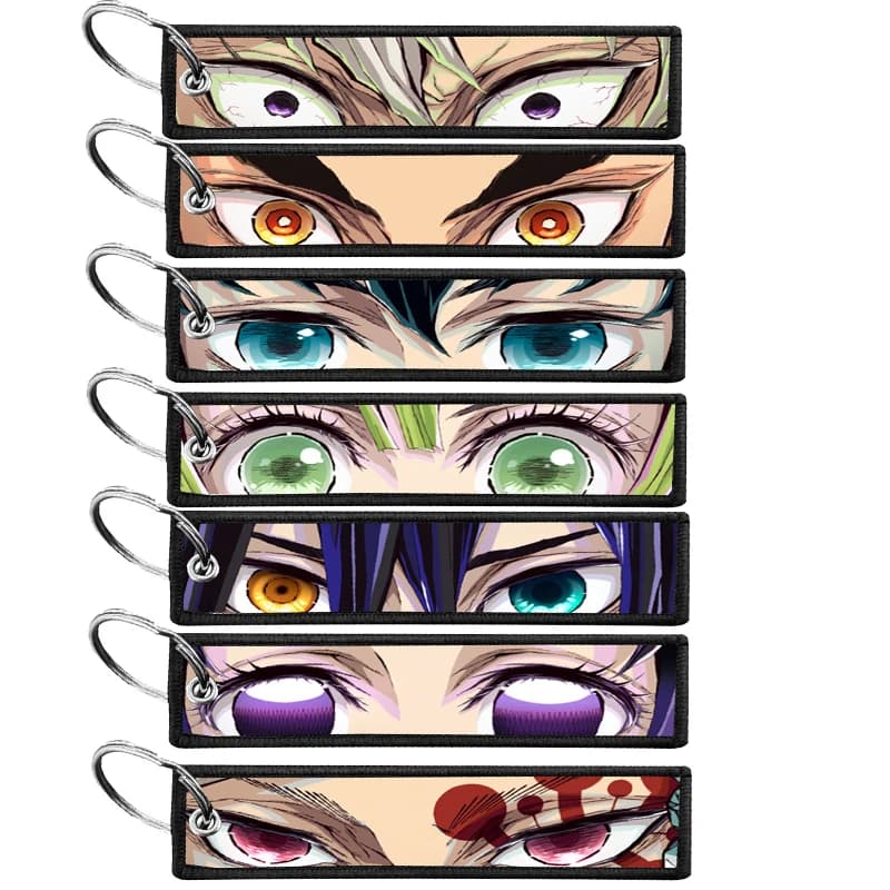 Portachiavi Demon Slayer (1 pz) per Uomo Donna, Ciondoli Anime Cartoon, Anelli Portachiavi, Portachiavi Auto, Accessori per Zaino Scuola