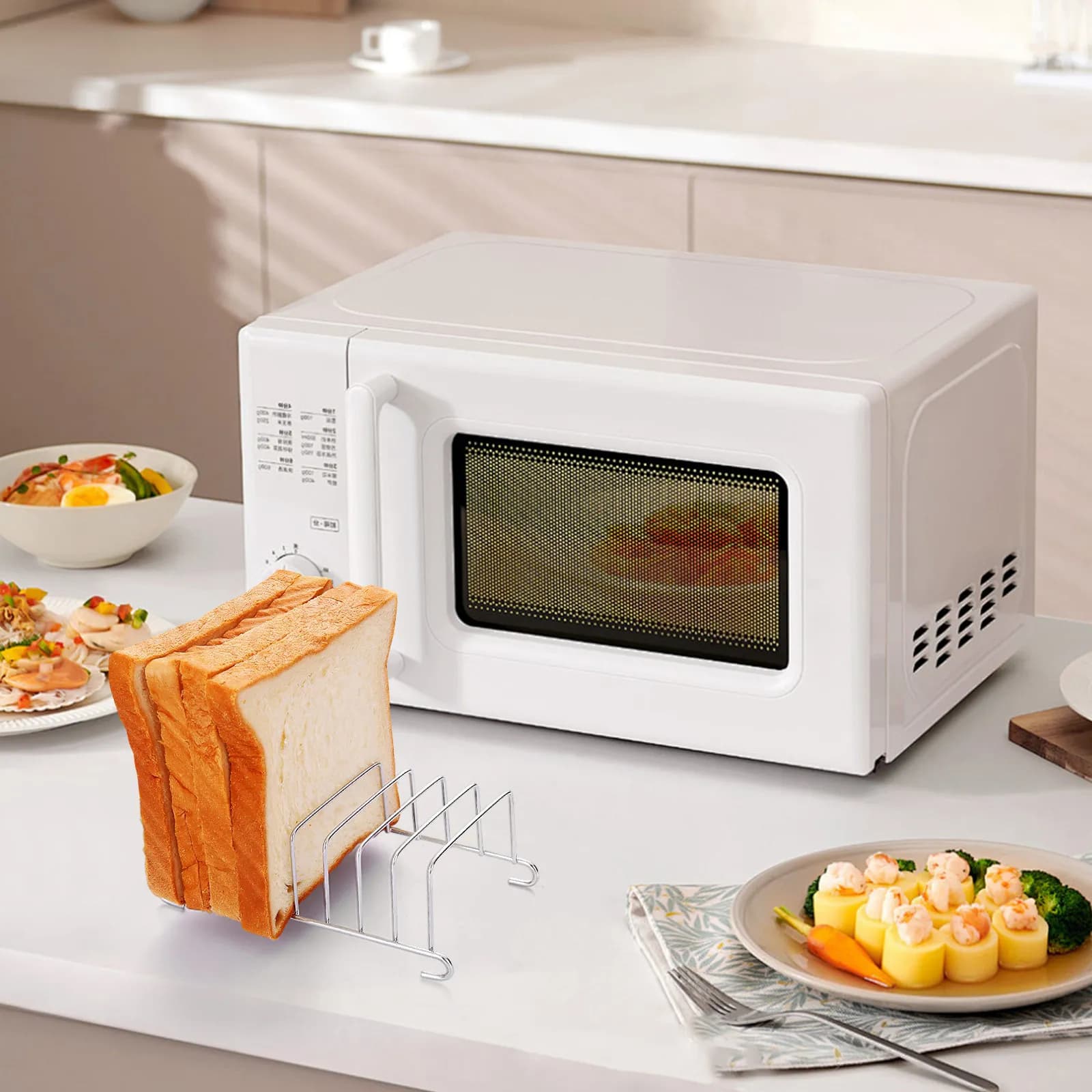 2 Pezzi Griglie per Pane in Acciaio Inossidabile, Accessori da Cucina, Griglia per Forno e Friggitrice ad Aria, Griglia per Cottura a Vapore Sicura per Forno, per Cuocere e Arrostire