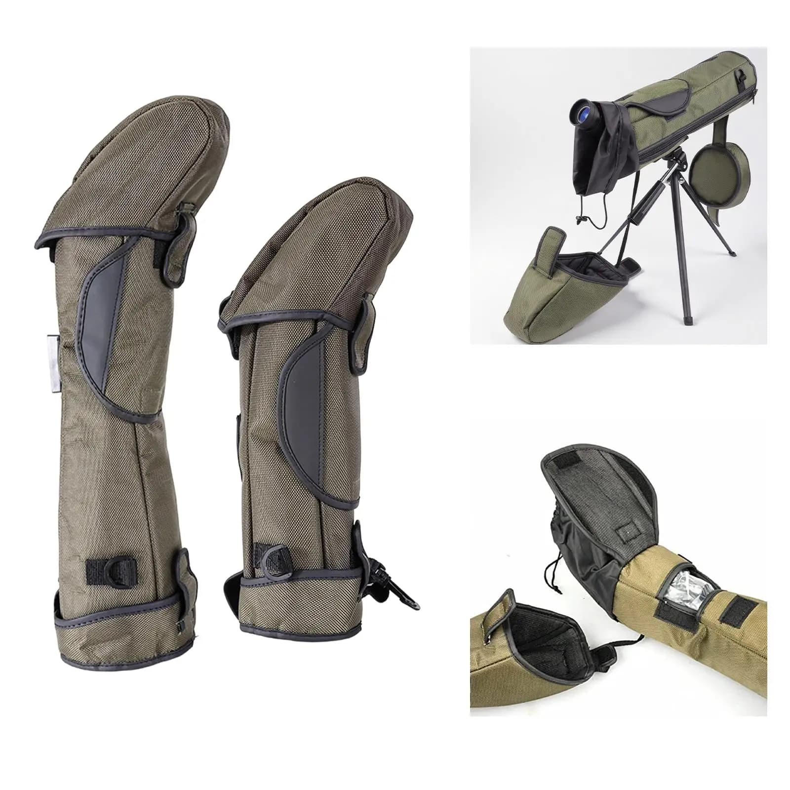 Bird Watching Telescope Bag Spotting Scope Organization Padded Multipurpose Stable Shock Absorbing Green for Wildlife Viewing