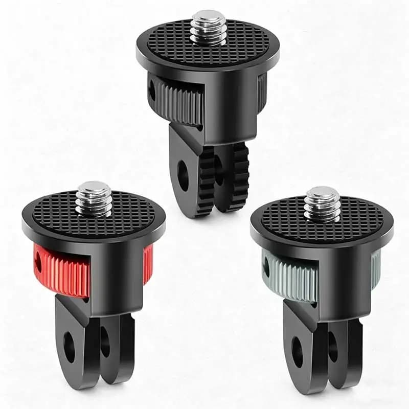 Adattatore Mini Treppiede Girevole a 360° con Vite da 1/4 di Pollice, Supporto Universale per Action Camera, Monopiede e Accessori per Selfie Stick