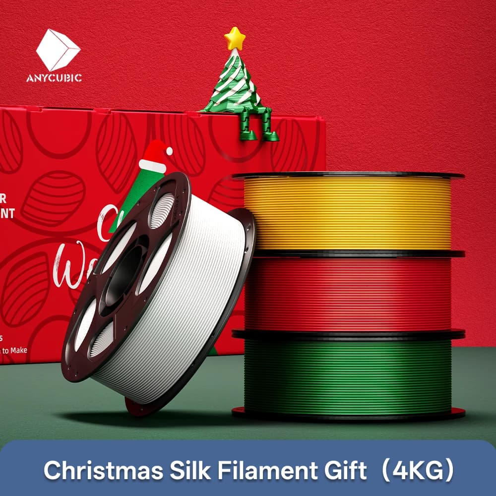 Filament ANYCUBIC Silk 4KG Christmas Gift Pack 3D Printer FDM Christmas Gift Print Patterns for Kobra S1C Decoration