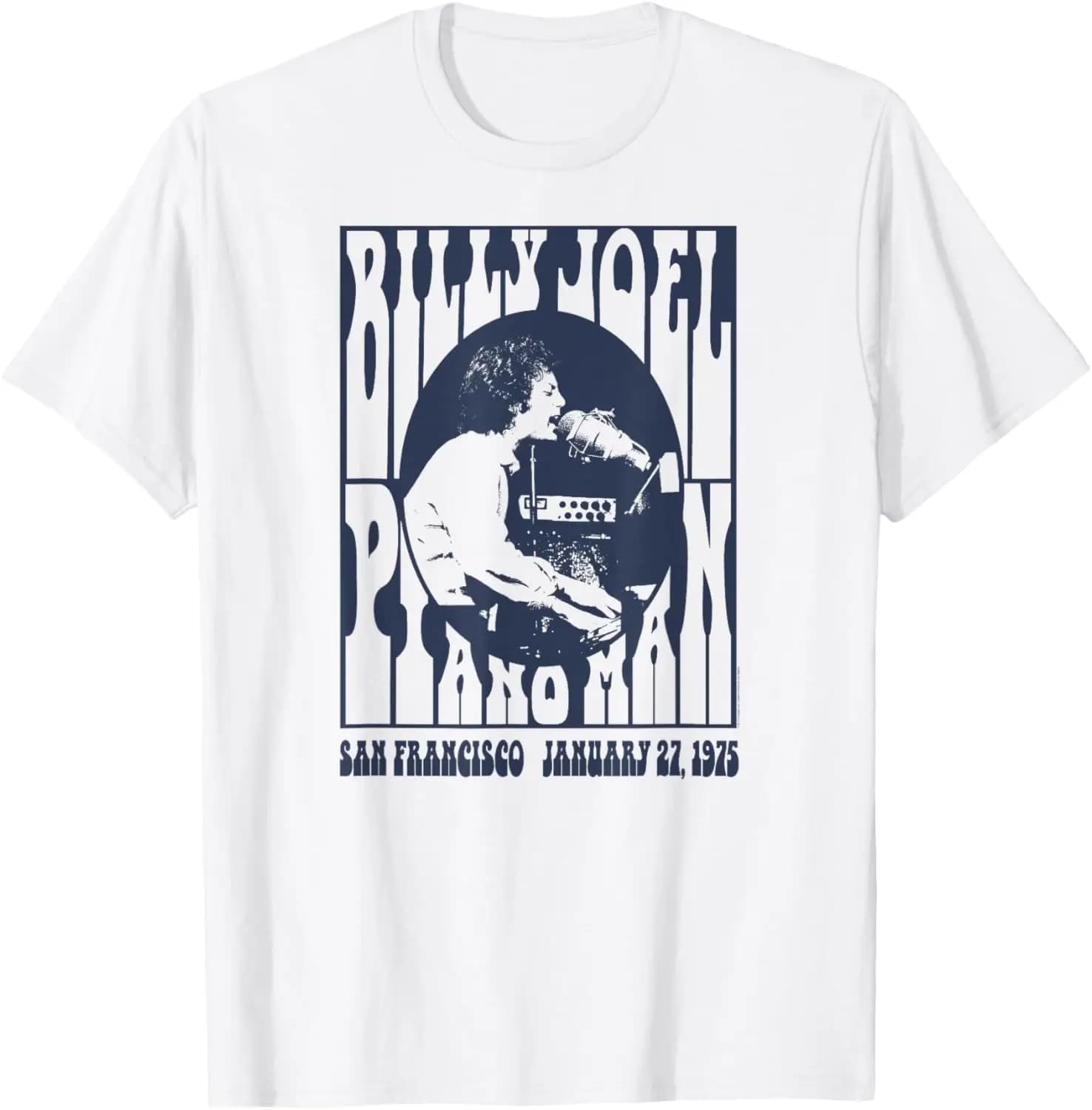 - Piano Man, 1975 T-Shirt 100% Cotton Trendy Y2K Short-Sleeve Tee – Soft, Quick-Drying, & Moisture-Wicking; Ideal Sports Casual