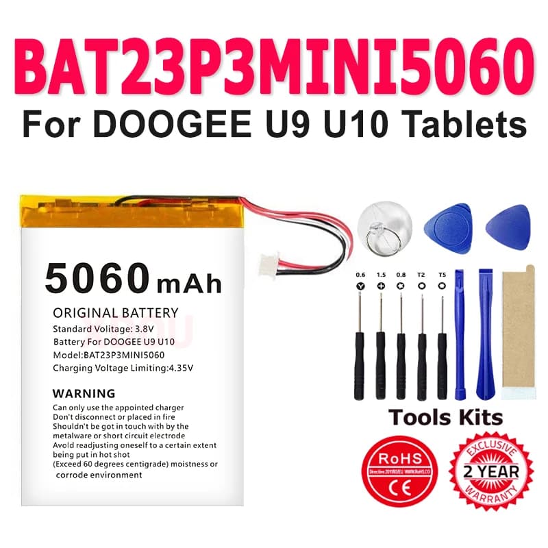 100% Brand New BAT23P3MINI5060 Battery 5060mAh For DOOGEE U9 U10 Tablets Mobile Phone Accessories Batteries+Free tools