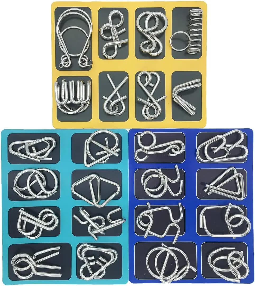 24 pz/set metallo Montessori Puzzle Wire IQ Mind rompicapo Puzzle bambini adulti gioco interattivo Reliever giocattoli educativi