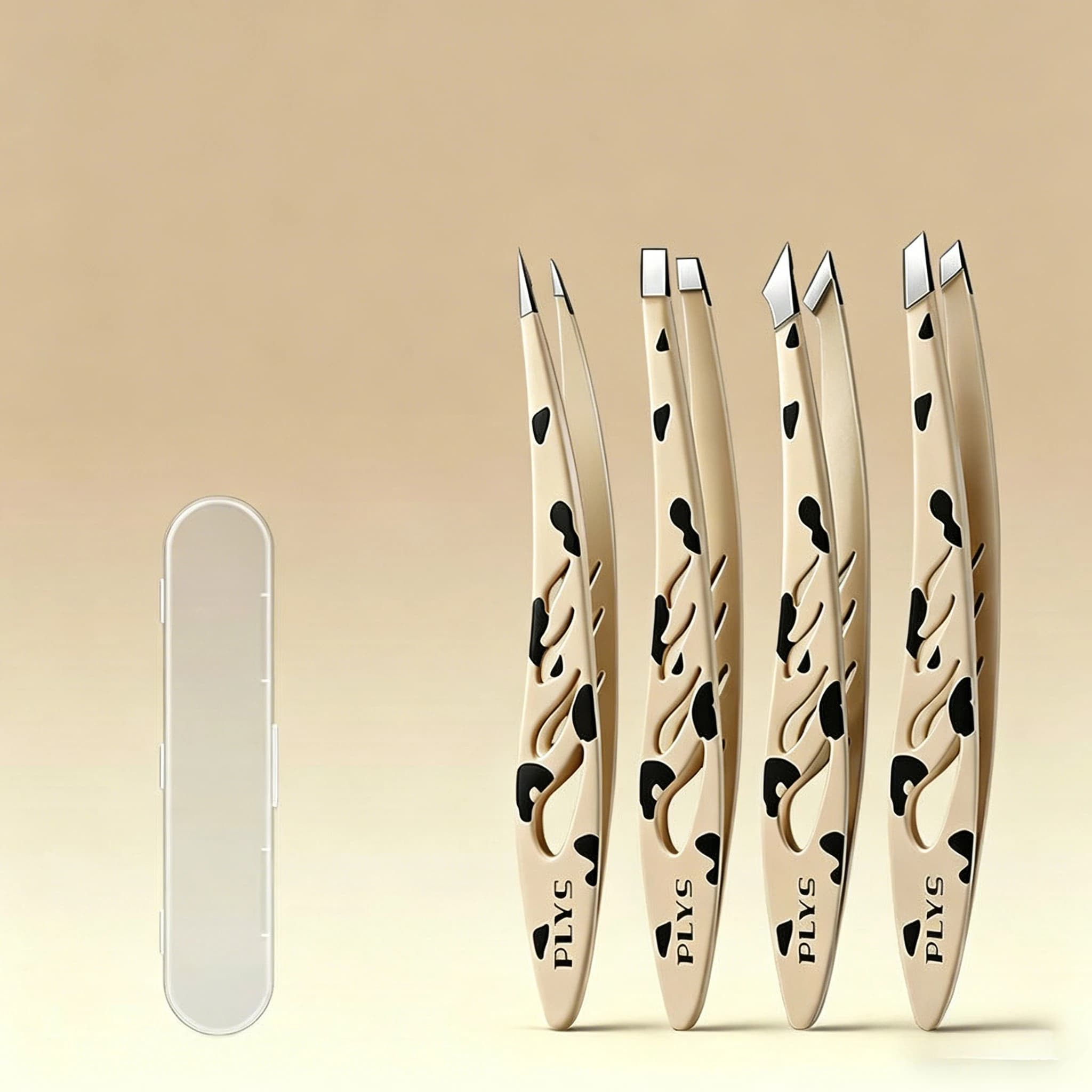 4-Pack Multi-purpose Stainless Steel Eyebrow Tweezers Set Facial Hair Trimmer Makeup Tools for Eye Shaping