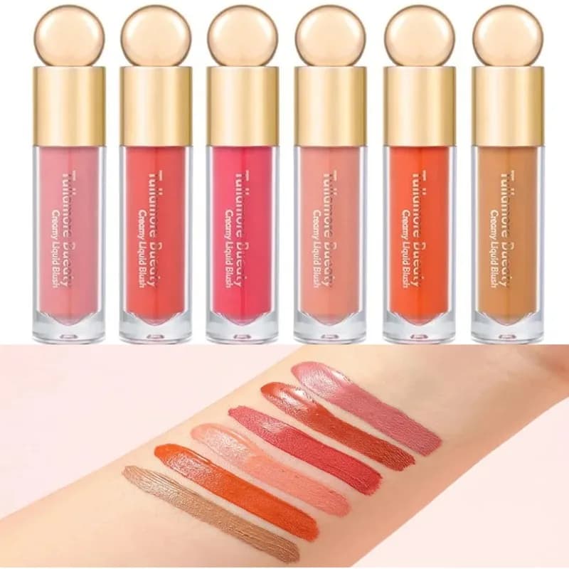 Matte Liquid Blush Velvet fard Orange Peach Face Pigment Lasting Beauty Natural Cheek Tint Cream Blush Makeup Cosmetics 7.5ml