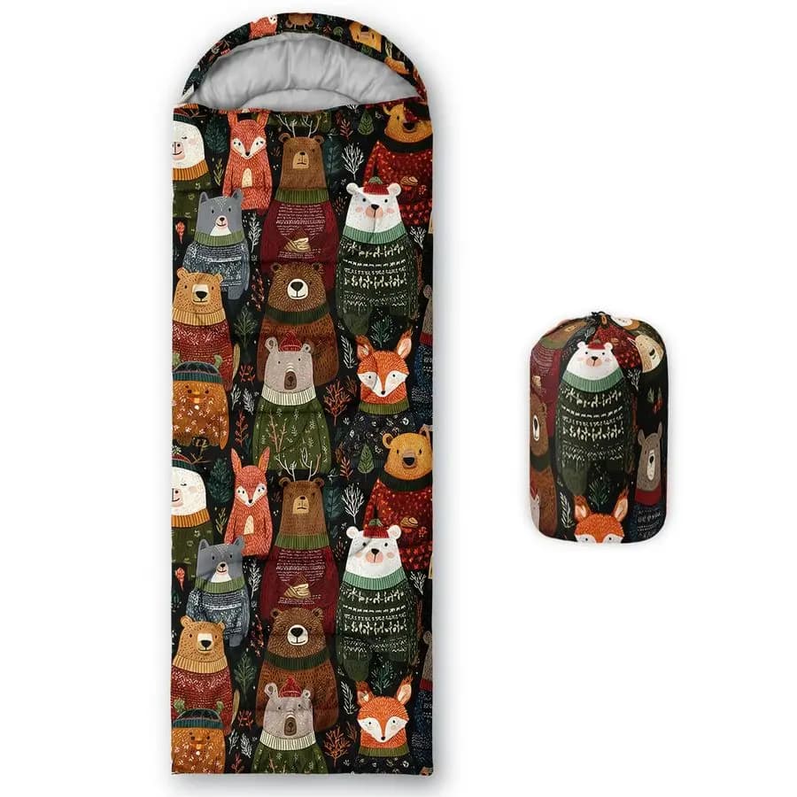Kids, girls and adults, light and waterproof, for 3 seasons, warm and suitable for cold, portable, printed.