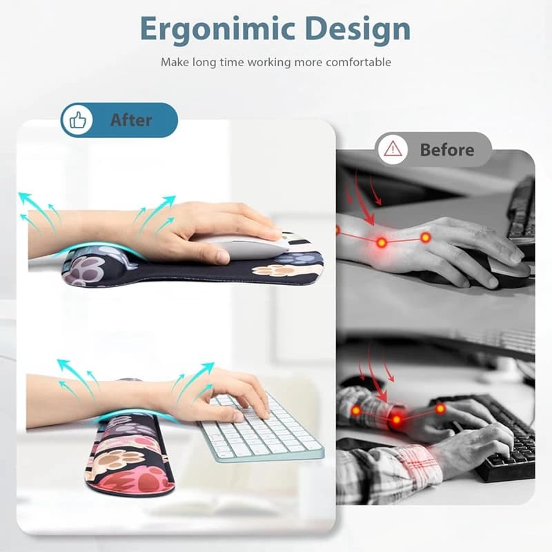 Set di tappetini per mouse 3 in 1 con supporto per poggiapolsi per tastieraJAS