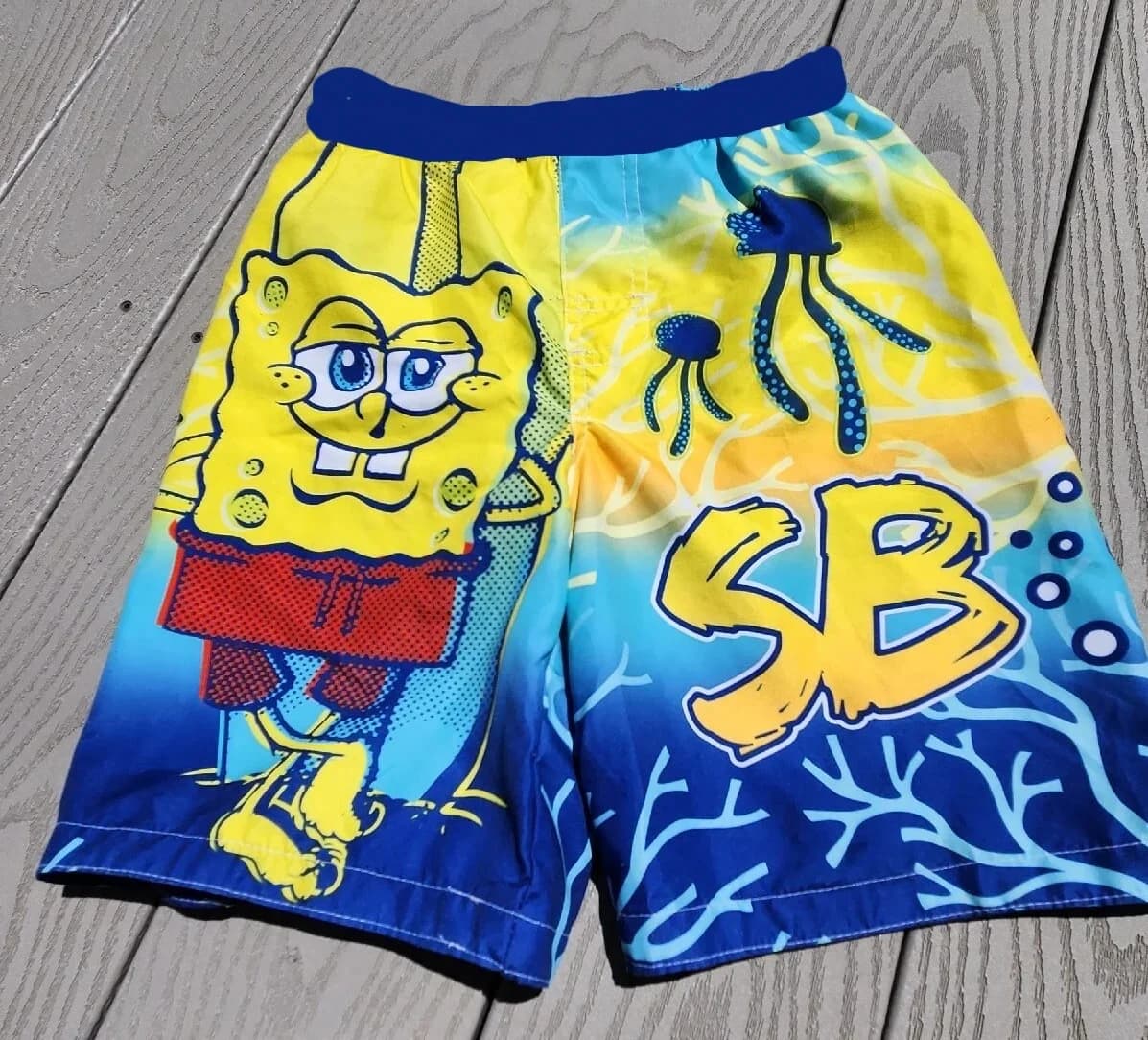 Costume da bagno per bambini SpongeBob SquarePants SB con stampa sfumata a tema oceano