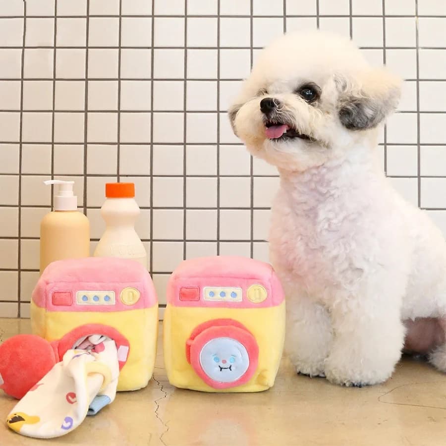 Nice sound toys for pets, can hide food toys for dogs, washing machine, hairdryer, toy modelling