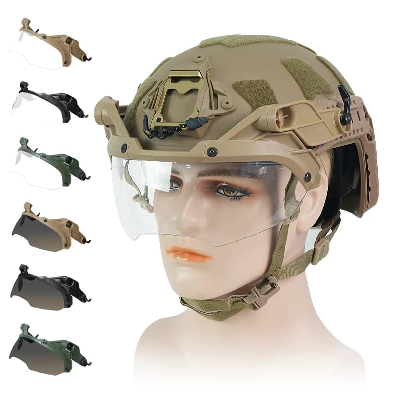 Gli occhiali vengono forniti con ganci e possono essere utilizzati con una maschera per il viso sono caschi di sicurezza per esterni per giochi di persone reali Occhiali da caccia