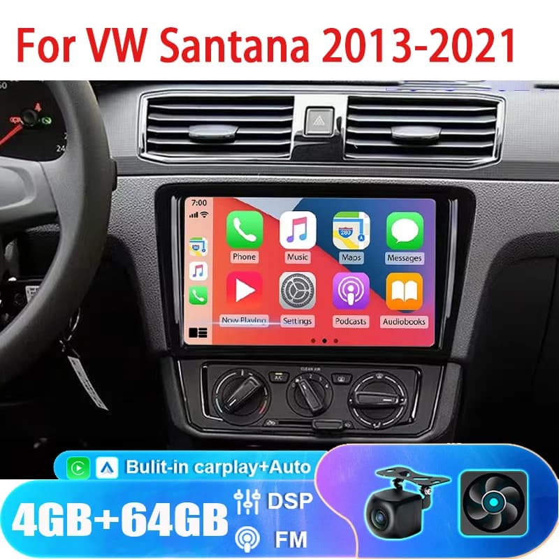 9 "Per VW Santana 2013-2021 Autoradio Android 6 + 128GB Autoradio Wireless Carplay GPS BT Lettore multimediale Sistemi per auto intelligenti