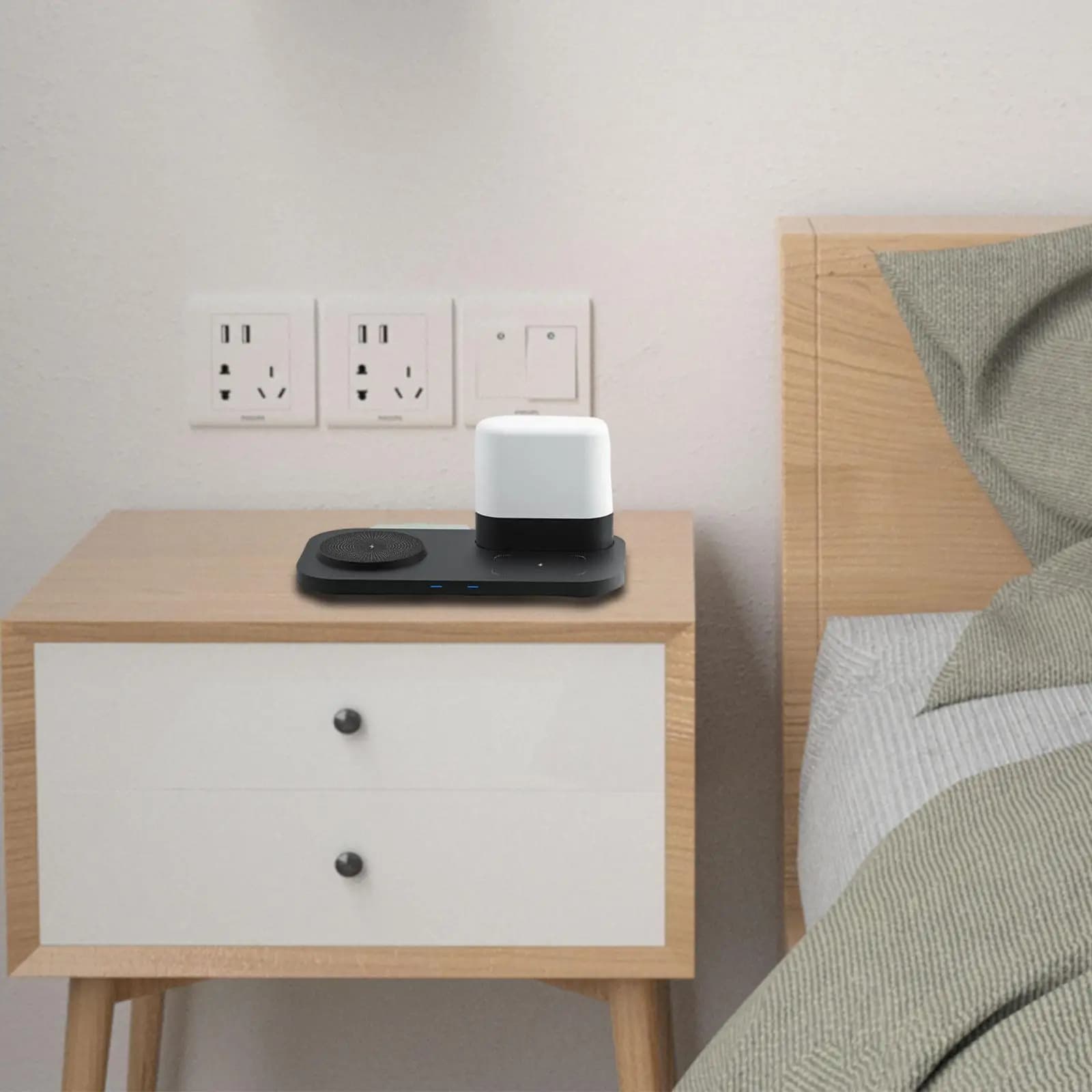 Night Light Wireless Charger Table Centerpieces Birthday Gift Decor Type C Interface Table Lamp Home Decoration NightStand Lamp