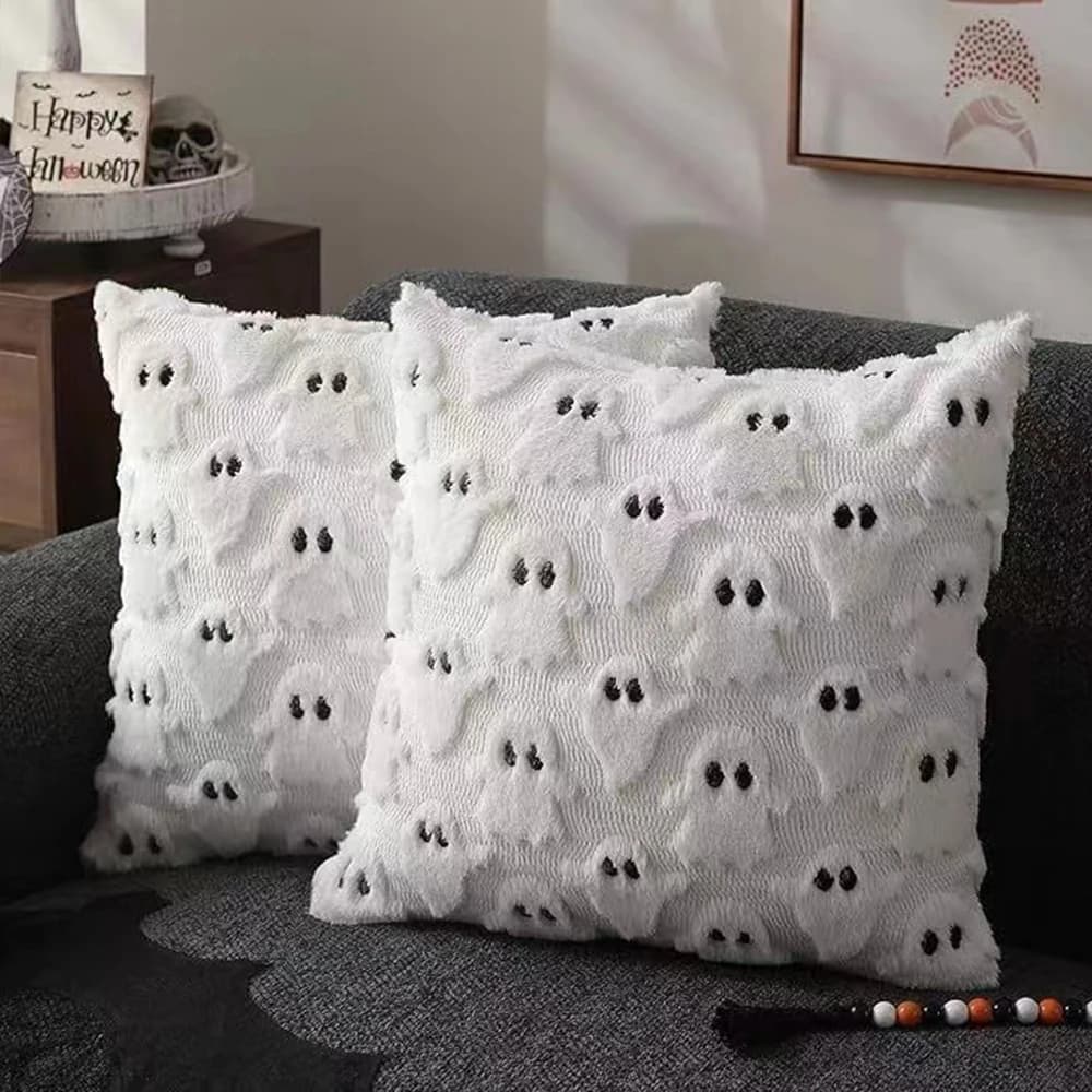BUYNOW Halloween Quilted Pillow Sheet Traditional Style Soft Geometric Footwear Fantasma Halloween Pillow Sheet Home Decorations