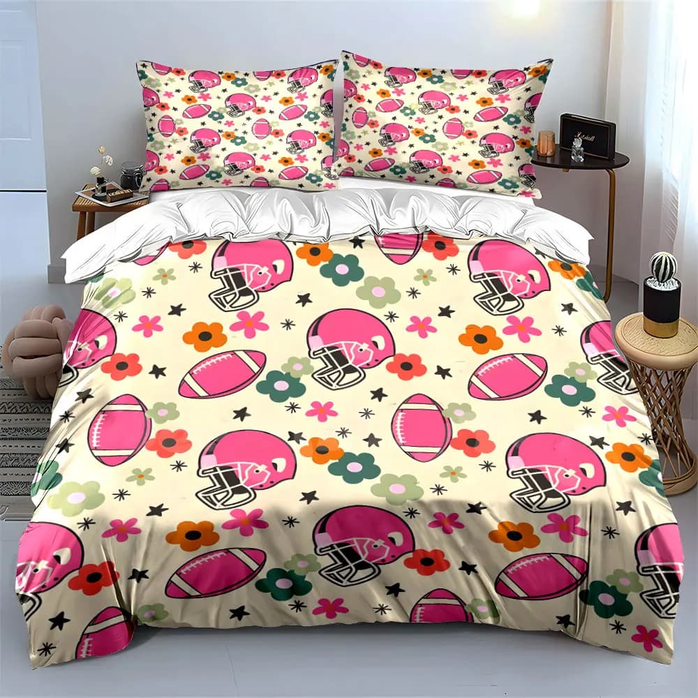 Set di decorazioni a tema calcio, set di biancheria da letto morbido e delicato sulla pelle, include 1 copripiumino e 2 federe, idea regalo