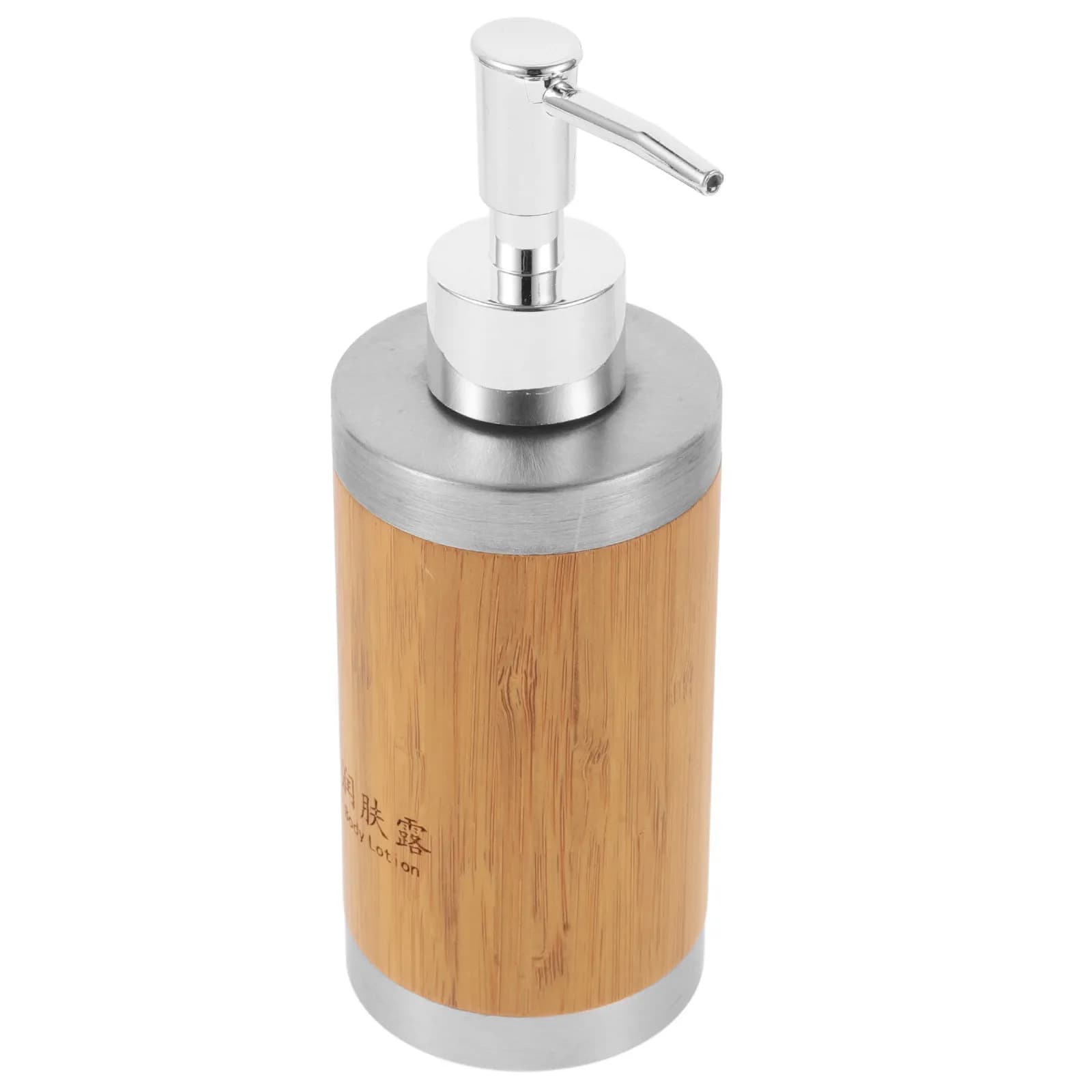 Bamboo Hand Soap Dispenser 250Ml Refillable Lotion Shampoo Body Wash Pump Bottle for Hotel Bathroom Home Space Saving Elegant