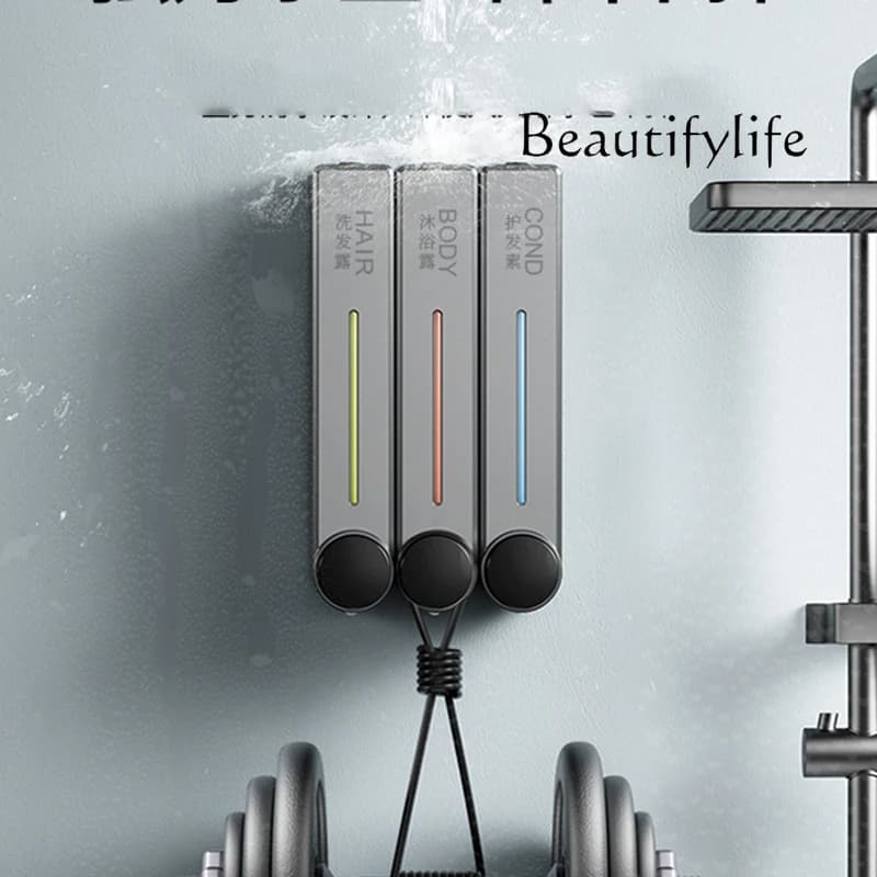Dispenser di sapone liquido per shampoo per hotel Doccia Dispenser di sapone liquido nero naturale nordico Kit intelligente di lusso Banheiro Apparecchio per la casa
