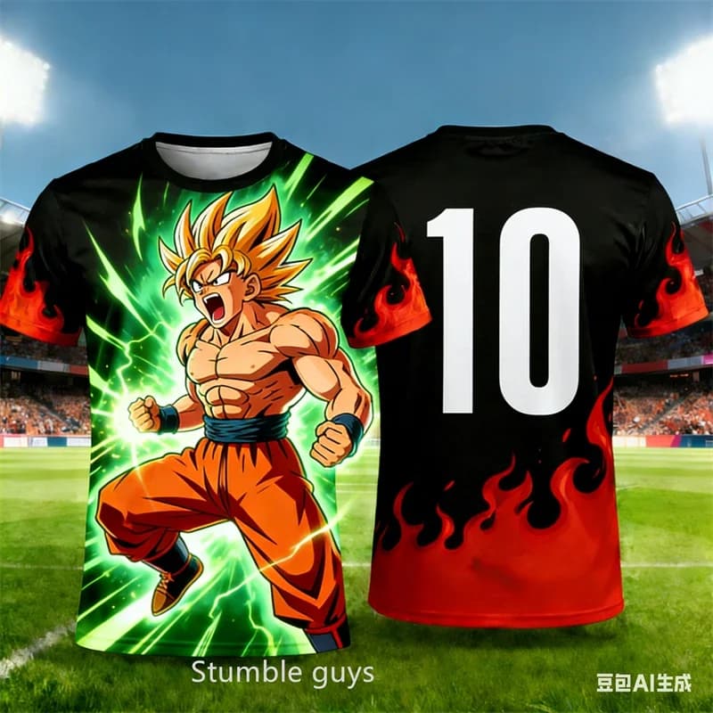 T-shirt Dragon Ball da uomo, abbigliamento per ragazzi, maglia da rugby per ragazze, Goku, abbigliamento sportivo per donne Super Saiyan 4, per bambini