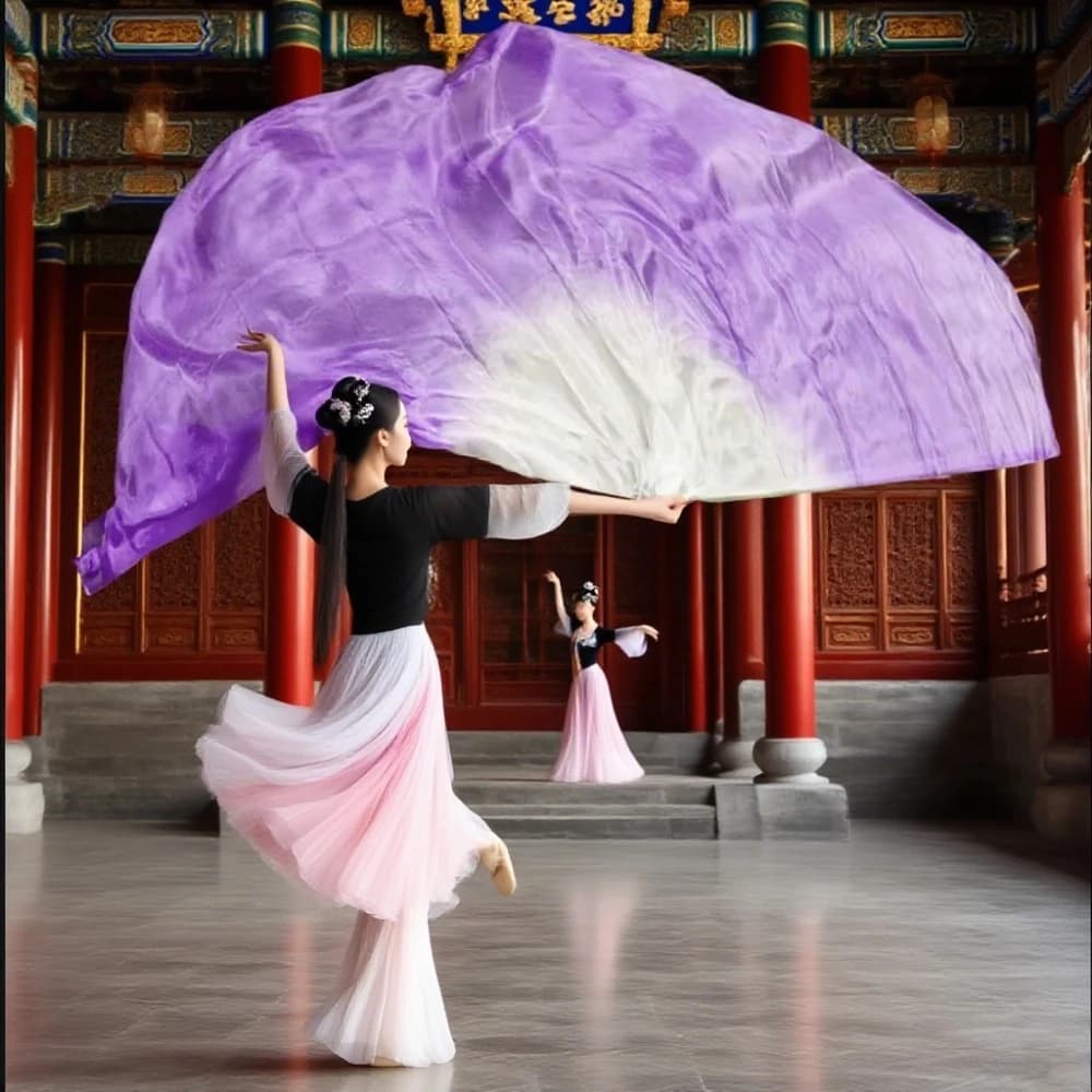 1PC 100% Silk Oriental Dance Veil Isis Wings With Stick Belly Dance Scarf Stage Performance Props Half Circle Flag 180X90cm