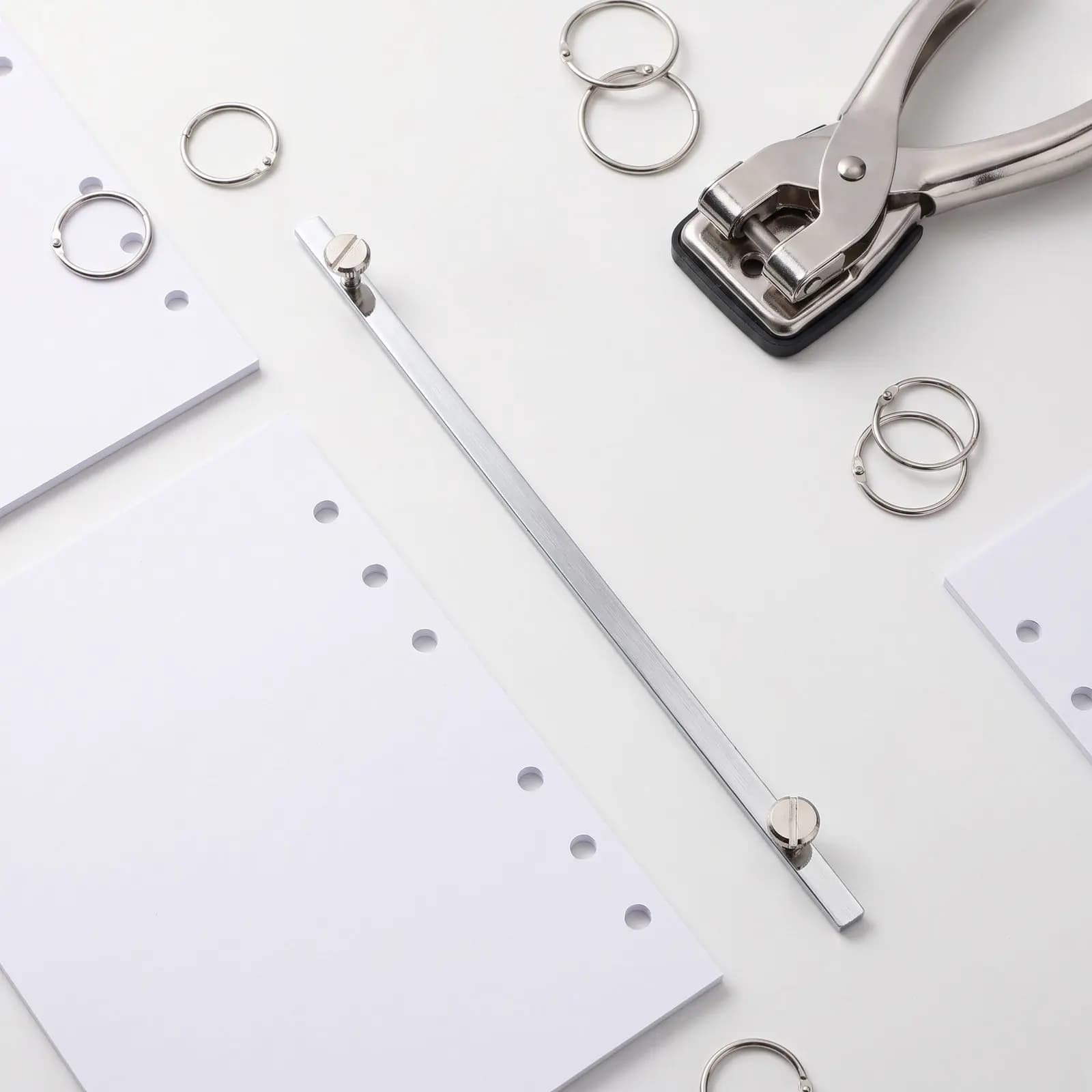 Binder Spine A6 Silver Screw Type Metal Back Strip DIY Planner Replacement School Office Notebook Ring Binding Hardware