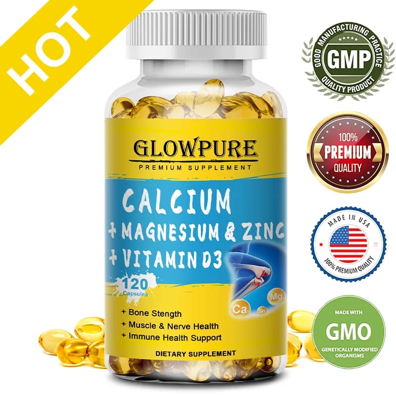Calcium Magnesium Zinc Vitamin D3 - for muscles, bones, joints, nervous immune system Food supplement for natural health