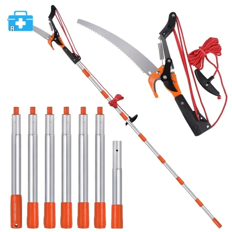 Multifunctional 8-section retractable pruning shears, manual long pole saw, long-handled pole pruning shears, garden tools