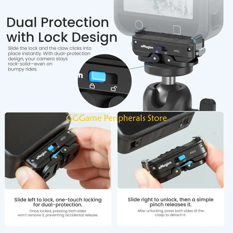 U55B Quick Switches Adapter For Action Cameras Double Interfaces Design And High Strength For Action 5Pro 4 3 Models