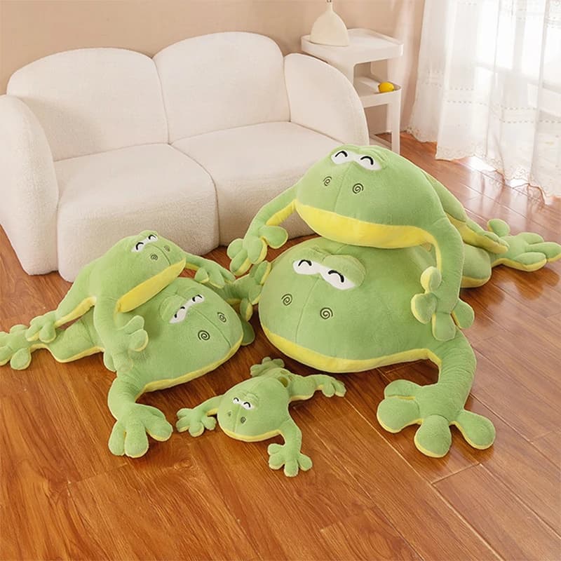 Kawaii Plush Frog Stuffed Animal Big Size Sitting Pillow Toy for Kids Birthday Xmas Gift Plushie Doll for Hugging and Prize