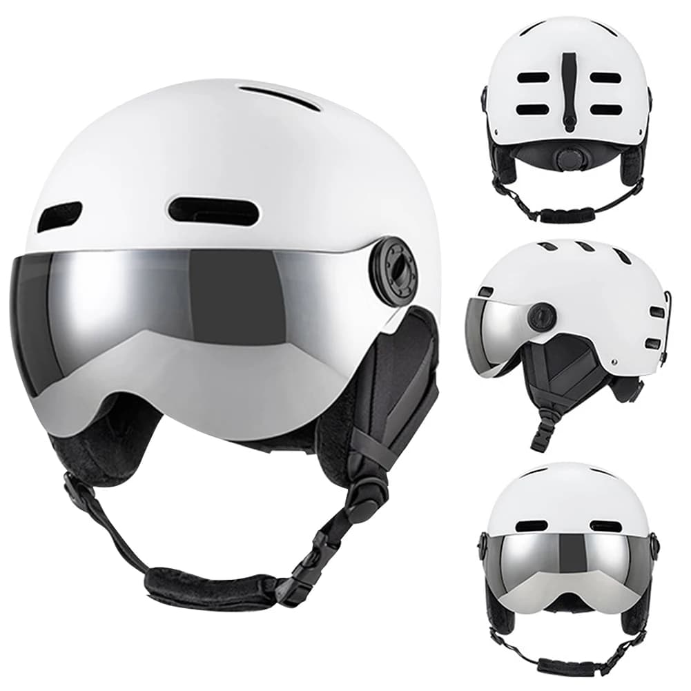 Casco da sci Donna Uomo Casco da snowboard con occhiali Equipaggiamento protettivo per adulti Casco Accessorio sportivo per snowboard invernale all'aperto