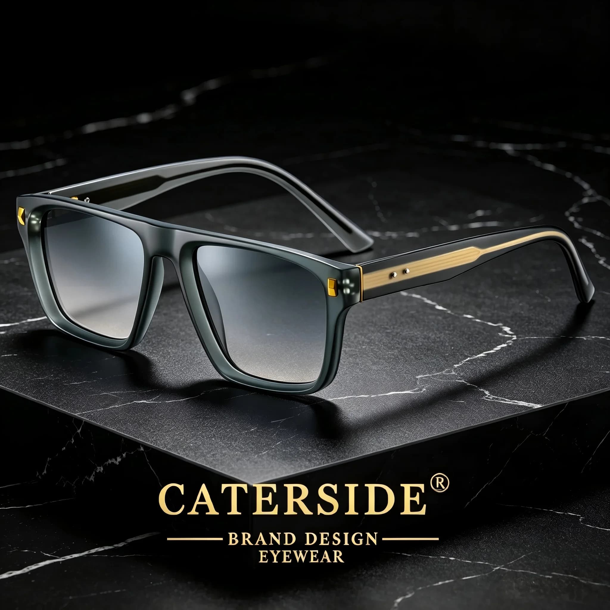 CATERSIDE New Retro Men's Sunglasses Square Frame Fashionable Sun Glasses Women's Outdoor Travel Beach Summer Glasses UV400
