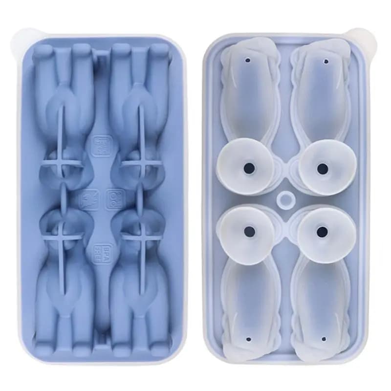 ABHZ-3D Vassoio quadrato per ghiaccio Labrador, stampo quadrato per ghiaccio da whisky, stampi quadrati per ghiaccio in silicone a rilascio facile, divertenti vassoi quadrati per ghiaccio