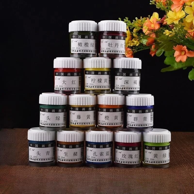 22ml Traditional Chinese Painting Pigment Jar Set - Ideal for Art, Calligraphy, and DIY Crafts - Bulk Supply for Artists