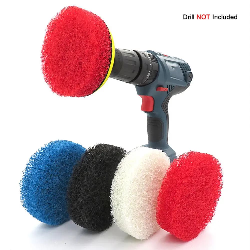 Set di 4 Spazzole per Trapano Elettrico, Spazzole in Fibra per Pulizia di Vasca, Piastrelle, Doccia, WC, Fughe e Superfici della Cucina