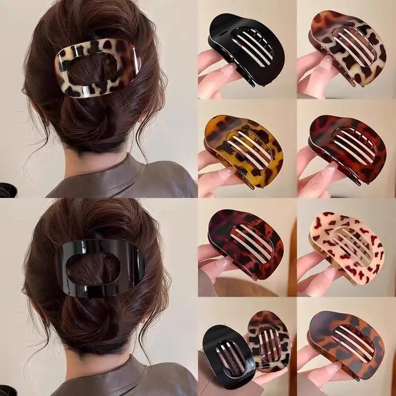 Oval Hair Claw for Back Head Updo, Cute Abalone Hair Clips, Retro Stylish, Ideal for Daily Wear
