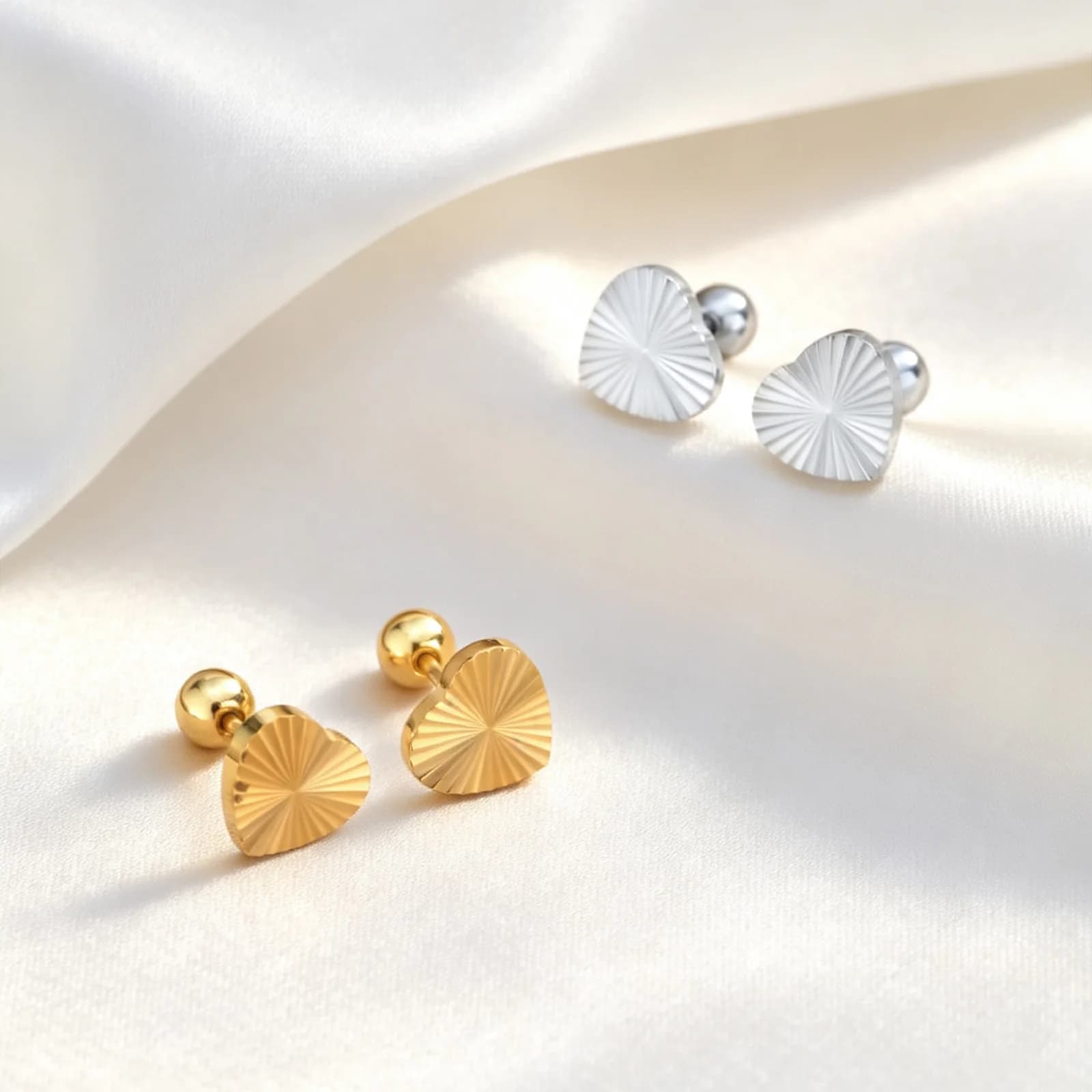 Small Cute Heart Stud Earrings for Women, Stainless Steel Classic Love Charm, Dainty Dating Jewelry Gift