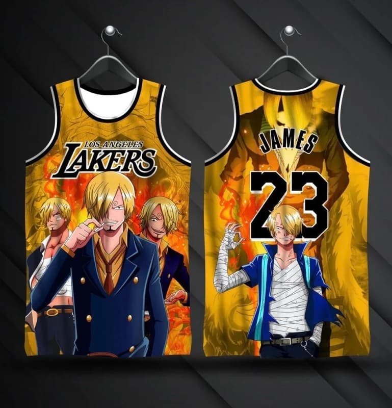 Completo Set Basket Speciale 2026: Maglia e Canotta Sportiva da Uomo Edizione Speciale One Piece per Famiglie