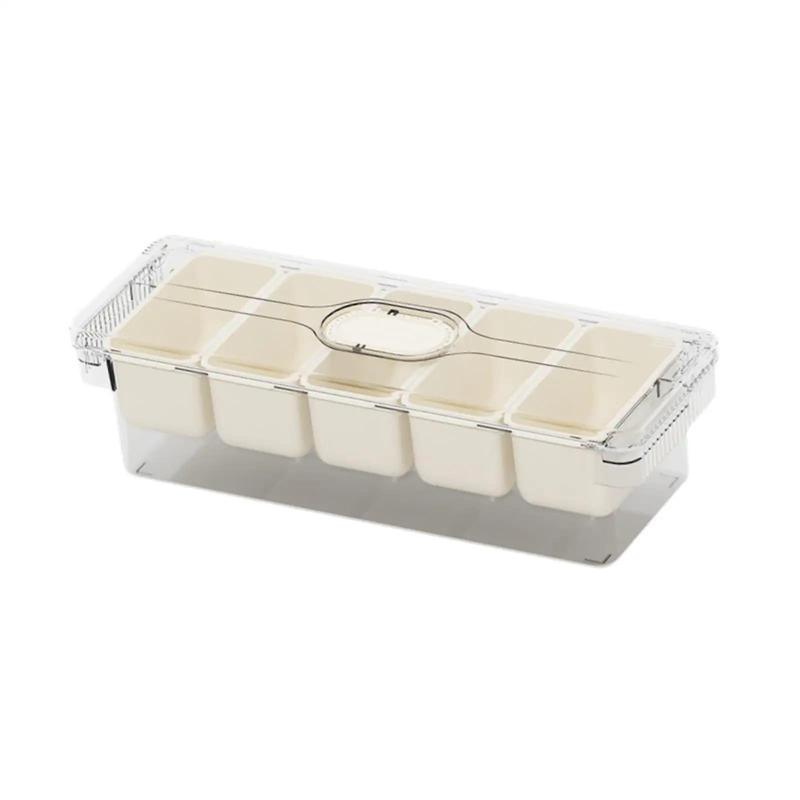 Vassoio Diviso Multiuso Trasparente per Verdure, Contenitore per Condimenti, Scatola per Snack, Frutta Secca, Verdure, Noci, Dessert e Dolcetti