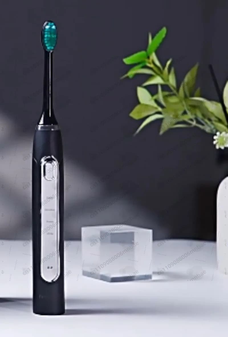 FCC IPX7 Electric Toothbrush Waterproof with 4 Modes, Wireless Charging and 6 LED Lights Blue