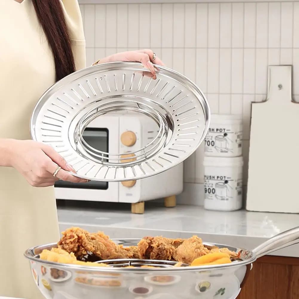 Stainless Steel Oil Exhaust Tray For Sketching Protection During Friction, Multifunctional Kitchen Tools for Skewers, Meat and Oil Press