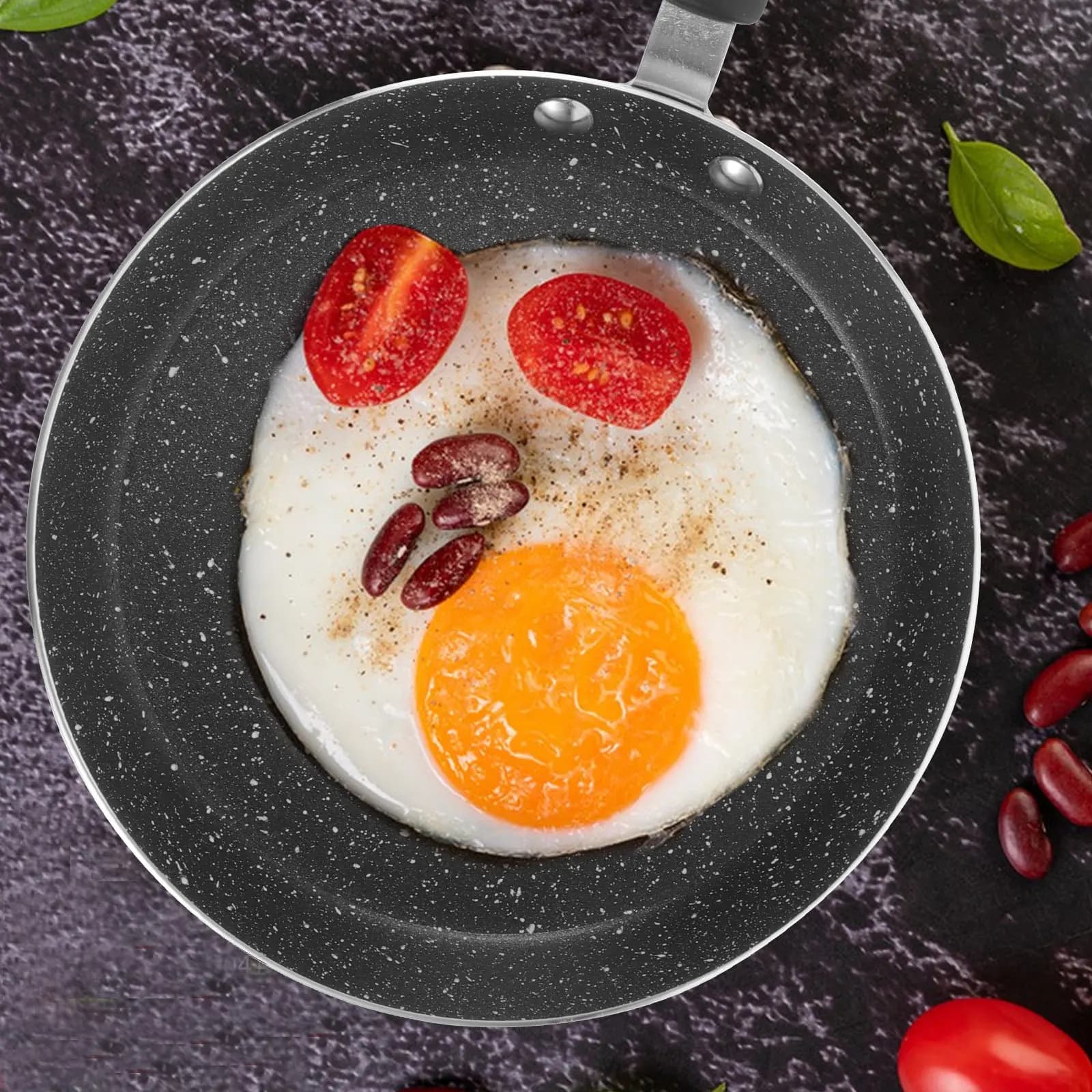 1Pcs Maifan Stone Frying Pan Black 6 Inch Non-Stick Coating Egg Pan Kitchen Cookware Omelette Pancake Frying Skillet
