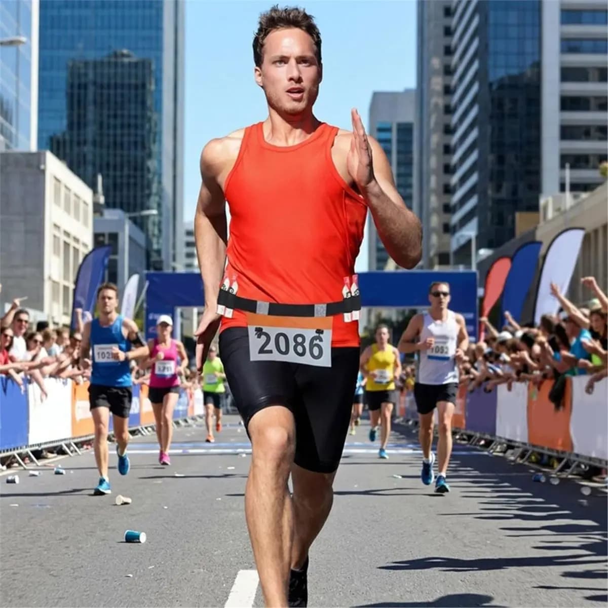 【MUST-HAVE LIST】 2Pcs Adjustable Running Belt , Sport Runners Belt Elastic Comfortable Race Bib Belt for Marathons and Racing