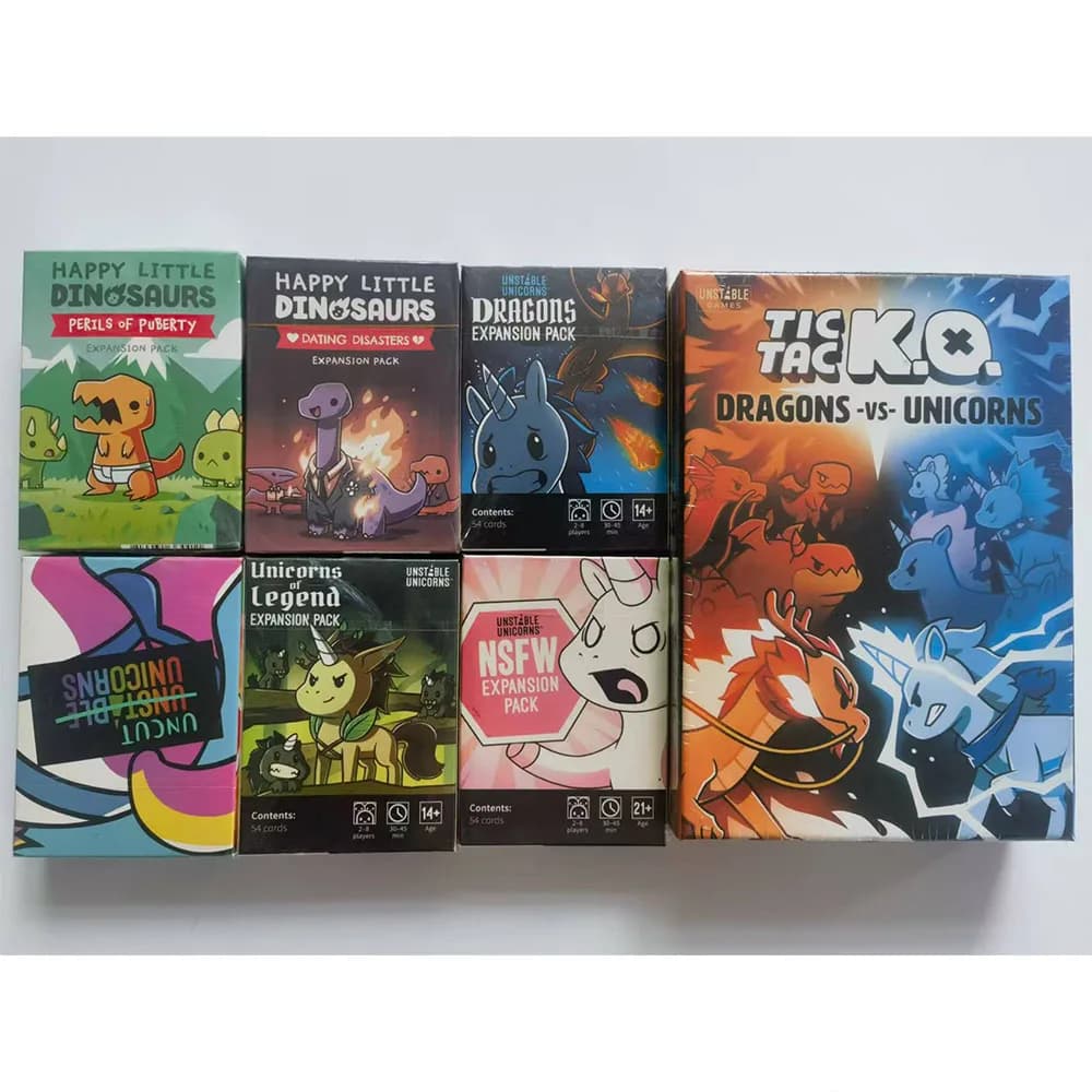 Happy Little Dinosaurs Inglese Unicorno Scacchi e Schede Strategia Perdoli Carte da gioco da tavolo