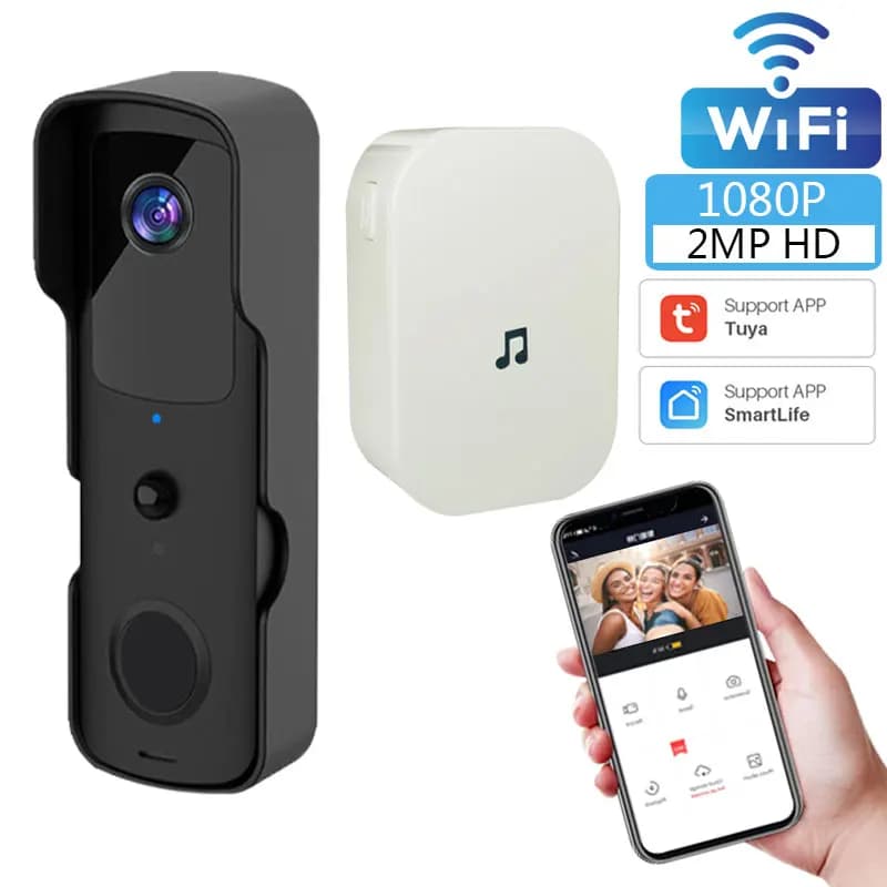 Smart Tuya WIFI campanello HD 1080P video esterno senza fili campanello per porte di casa batteria impermeabile citofono altoparlante fotocamera del telefono