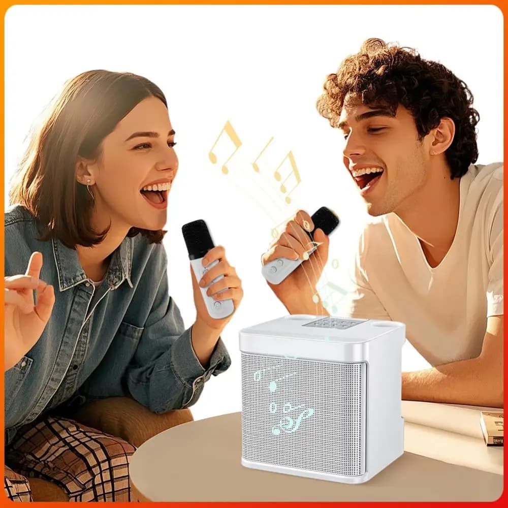 Altoparlante BT Portatile con Supporto BT/USB/Scheda TF/Aux, Macchina per Karaoke Wireless per Adulti e Bambini, Feste in Casa