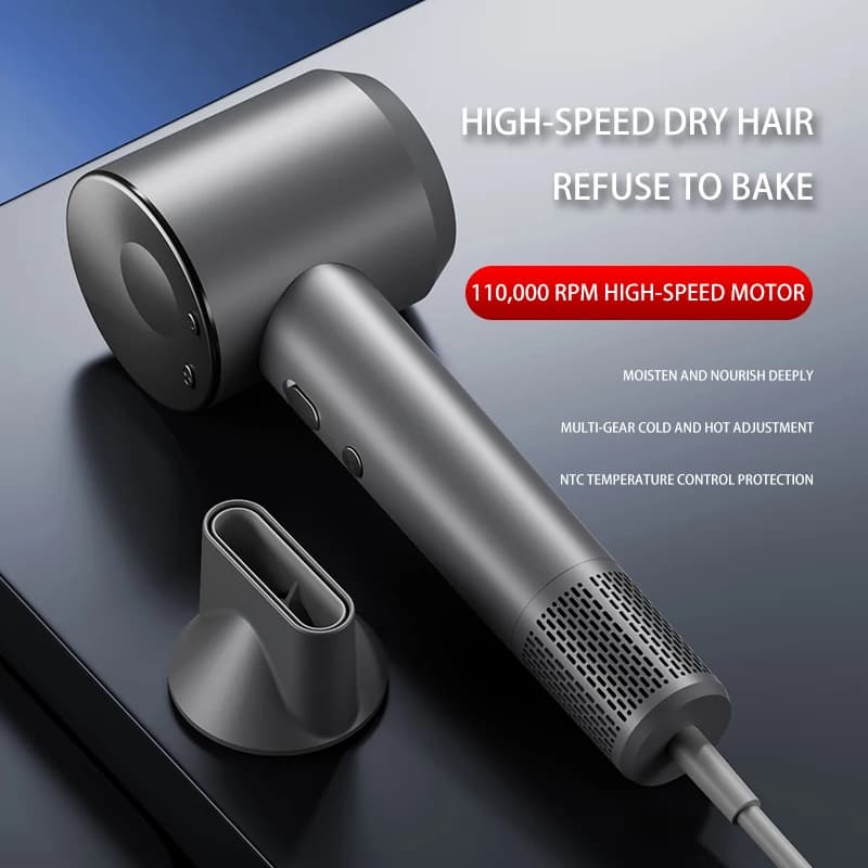 High Speed Electric Hairdryer, High Power 1600W, Negative Ions, Rapid Drying, Low Rumourity, No Damage to Hair