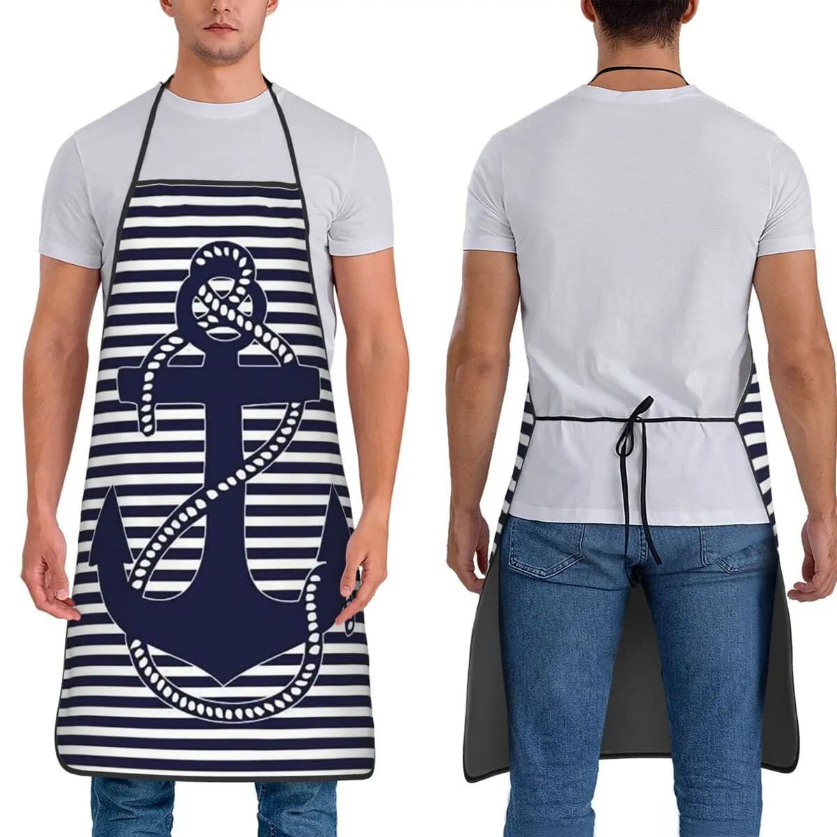 Grembiuli di design per barca con ancoraggio nautico Tablier da cucina per chef Bavaglino impermeabile per pulizia cucina Grembiule per donna Uomo Pittura
