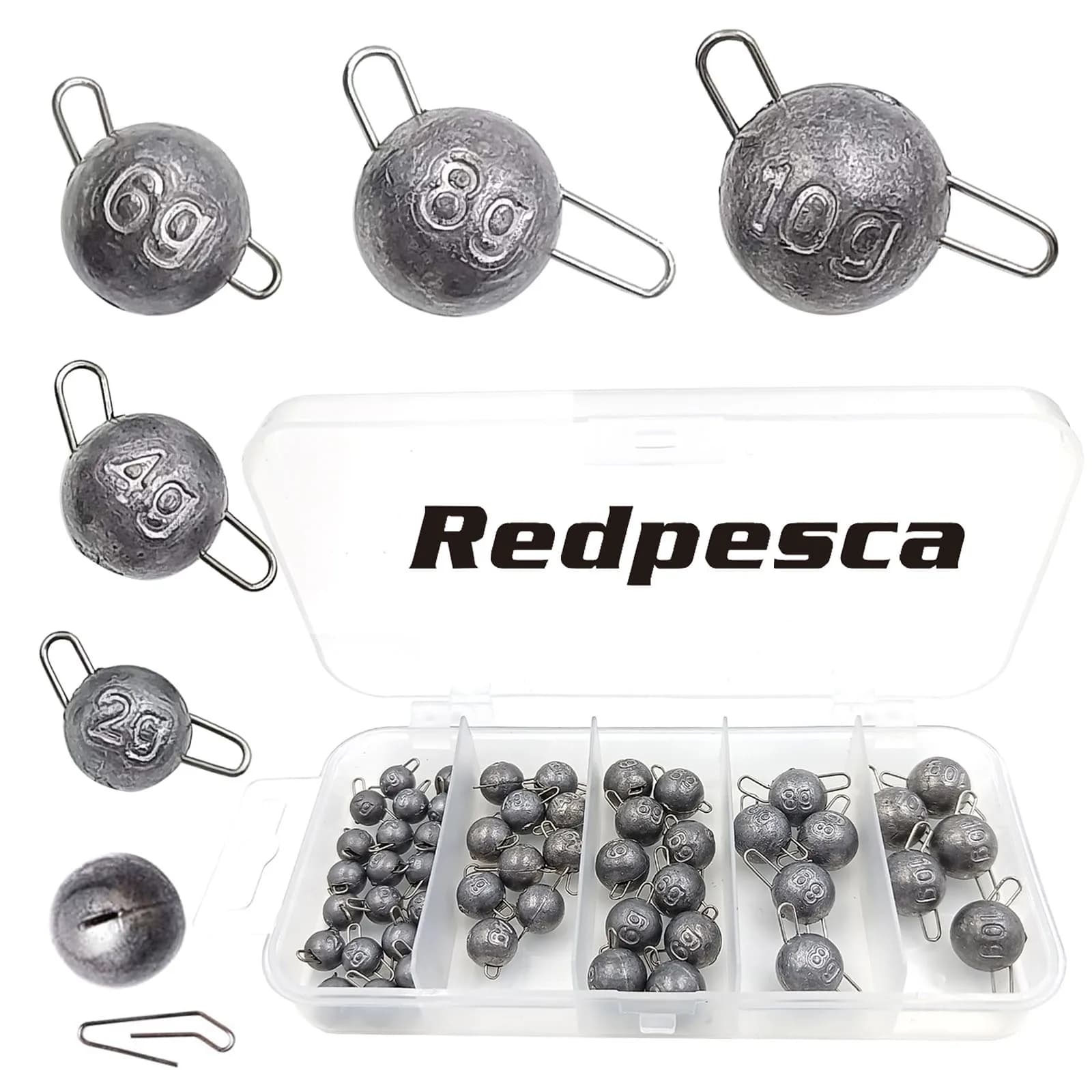 50/40/35 Cannonball Pesi da pesca Piombini Set rapido Jig Head Ball Zavorra Cheburashka Peso per Spigola Trota Luccio Persico Pesca
